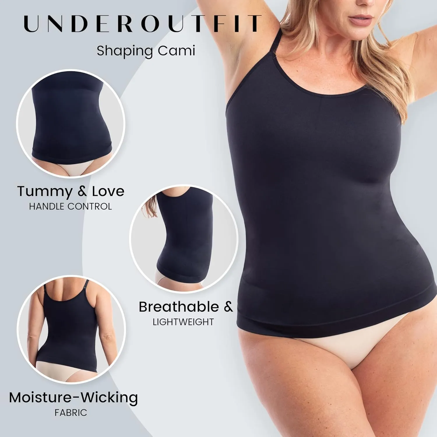Underoutfit Shaper Cami for Women - Tummy Control with Slimming Compression