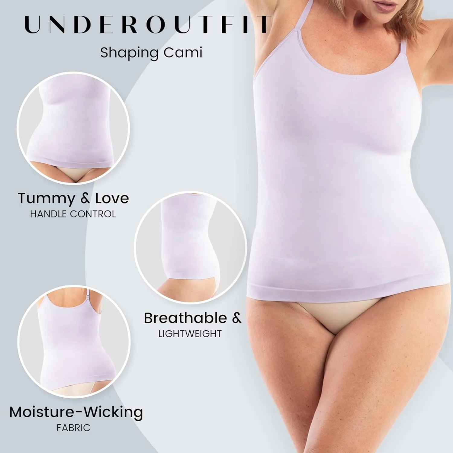 Underoutfit Shaper Cami for Women - Tummy Control with Slimming Compression