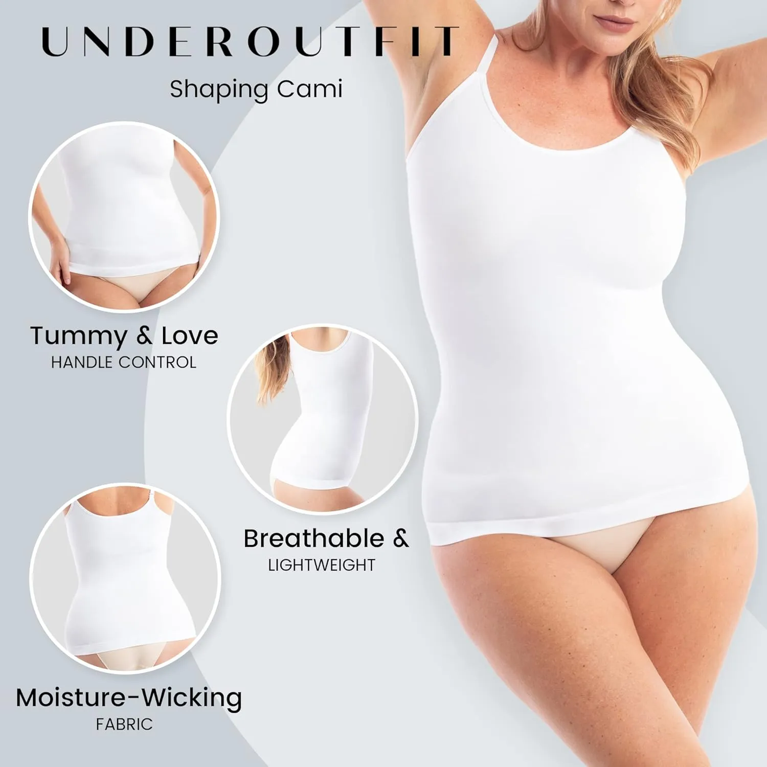Underoutfit Shaper Cami for Women - Tummy Control with Slimming Compression