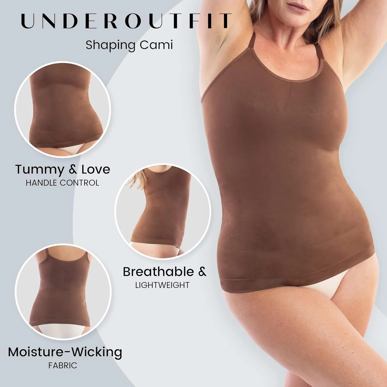 Underoutfit Shaper Cami for Women - Tummy Control with Slimming Compression