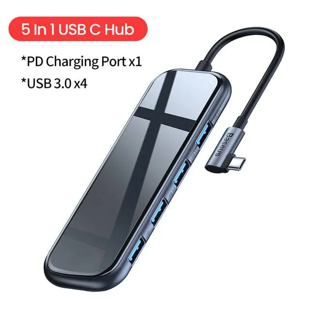 USB Type C HUB to HDMI-compatible Docking Station RJ45 Lan Multi USB PD 3.0 For MacBook Pro Air 4K USBC Splitter OTG HUB