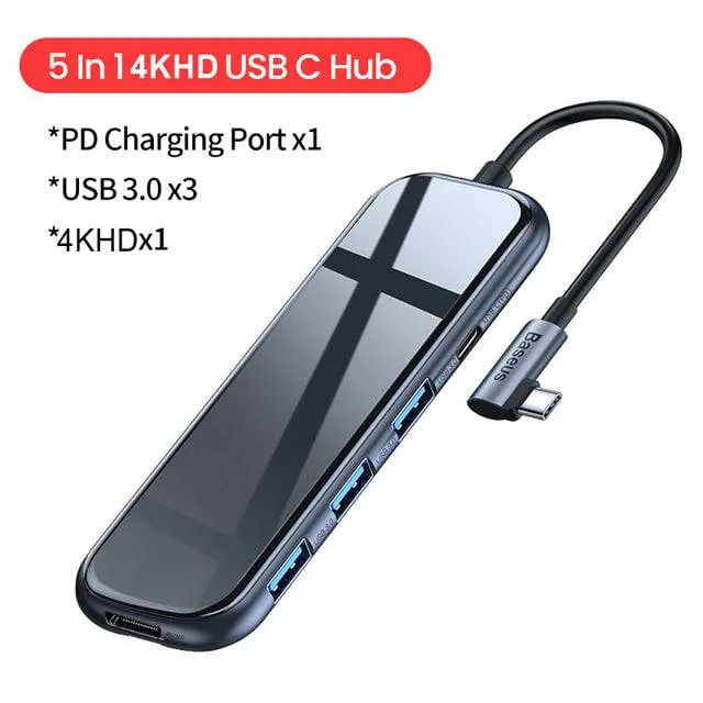 USB Type C HUB to HDMI-compatible Docking Station RJ45 Lan Multi USB PD 3.0 For MacBook Pro Air 4K USBC Splitter OTG HUB