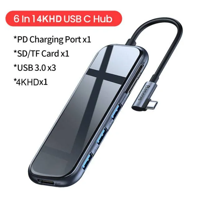 USB Type C HUB to HDMI-compatible Docking Station RJ45 Lan Multi USB PD 3.0 For MacBook Pro Air 4K USBC Splitter OTG HUB