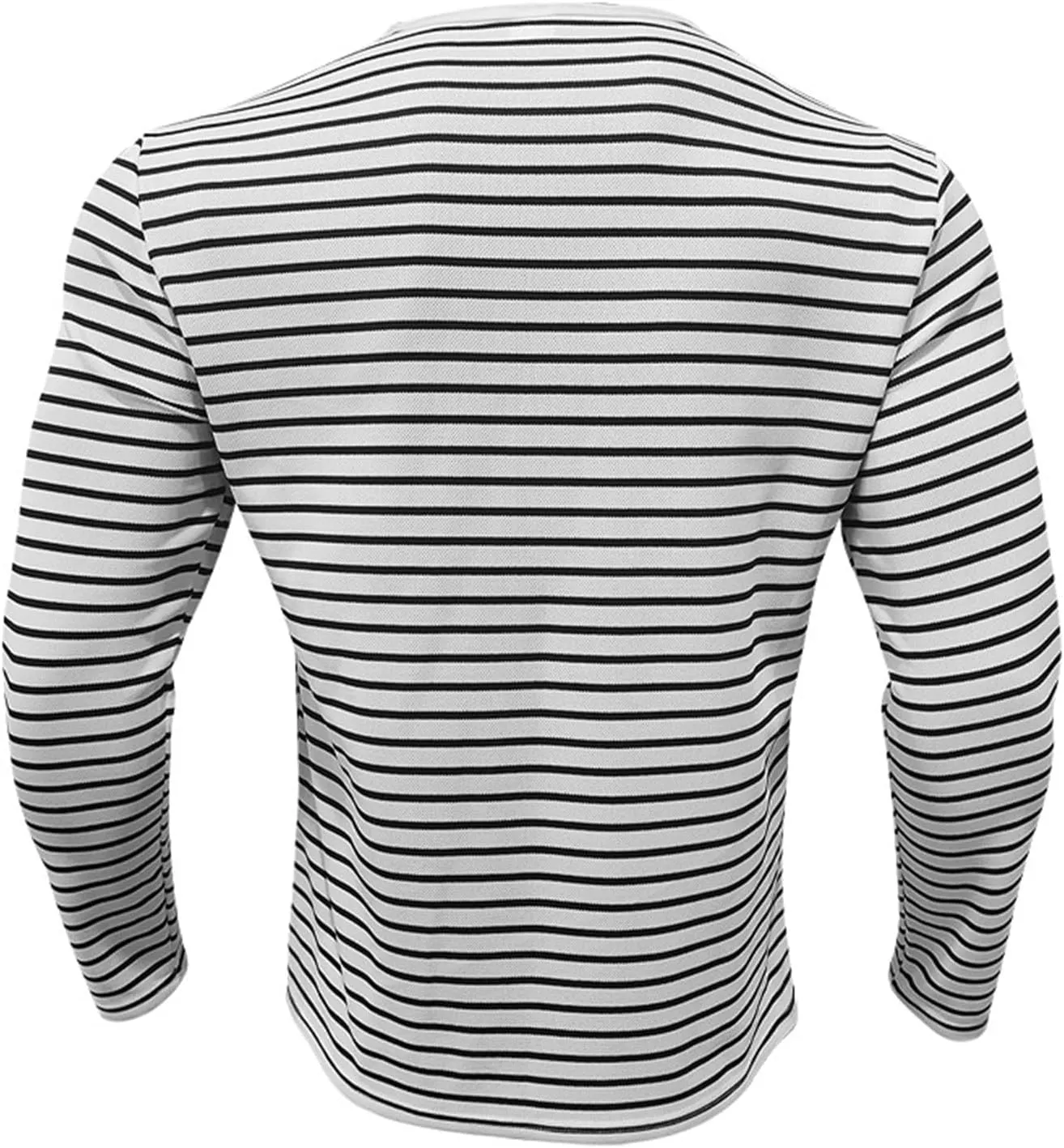 V Neck T Shirts Men Cotton Striped Slim Fit Henley Summer Deep Vneck Shirt Long Sleeve Workout Button Down Causal Top