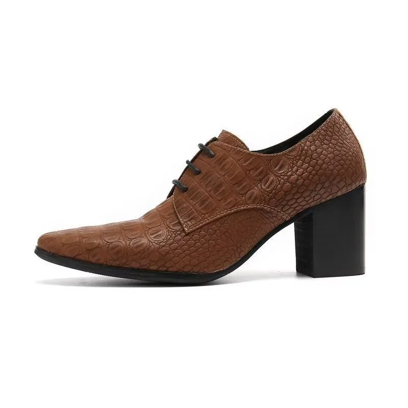 Veltique Elegant Croctex Lace-Up Derbys