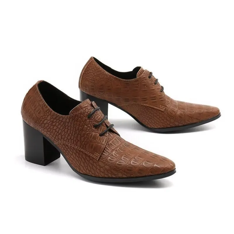 Veltique Elegant Croctex Lace-Up Derbys