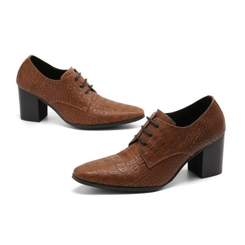 Veltique Elegant Croctex Lace-Up Derbys