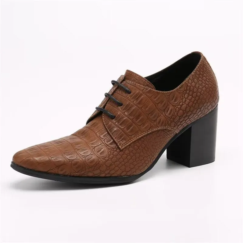 Veltique Elegant Croctex Lace-Up Derbys