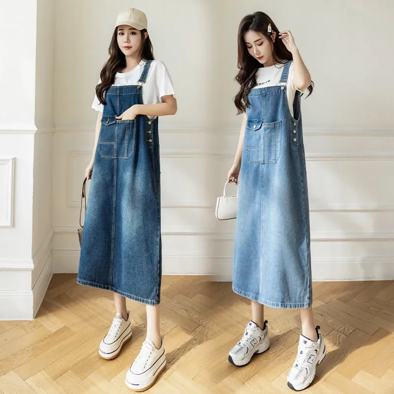 versatile denim suspender skirt