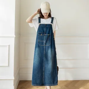 versatile denim suspender skirt