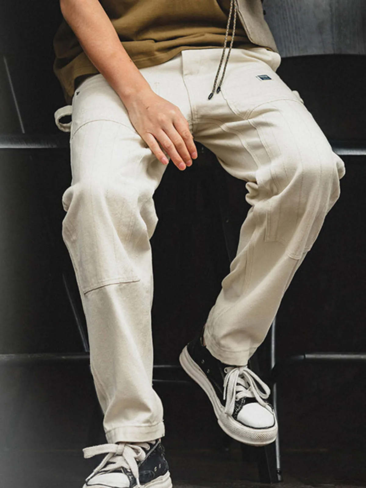 Versatile Multi-Pocket Straight Pants