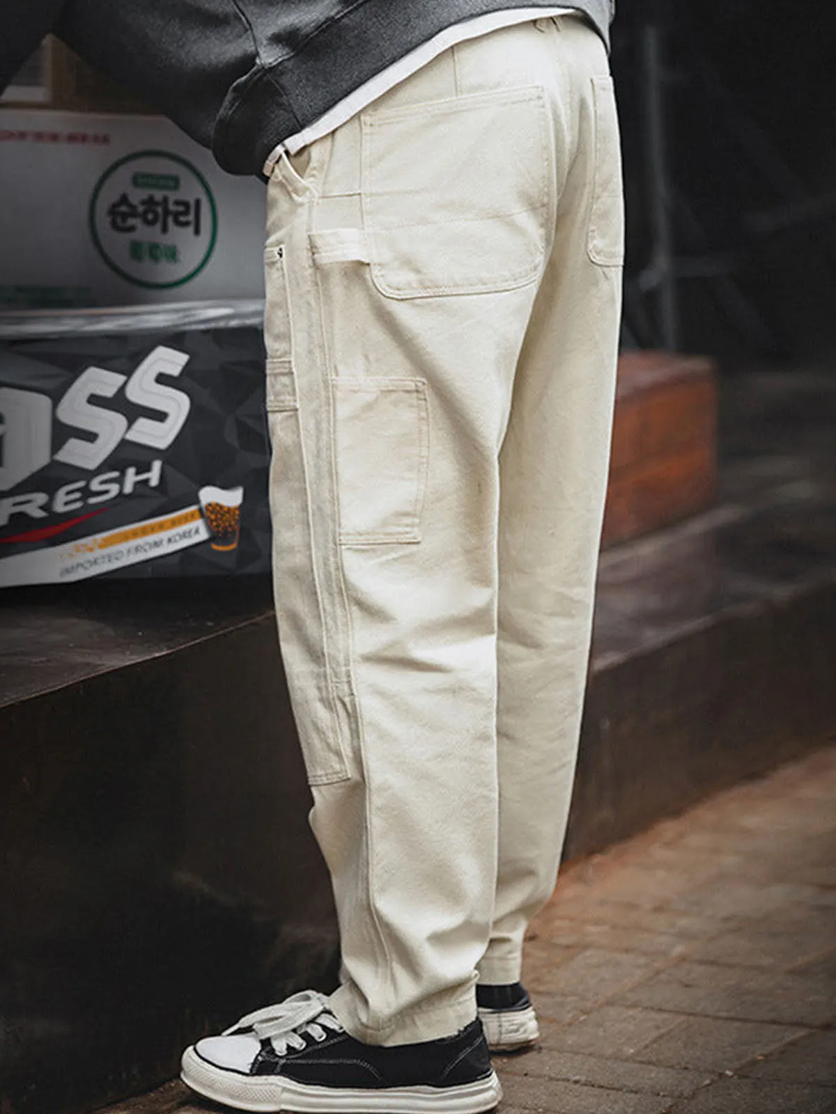 Versatile Multi-Pocket Straight Pants