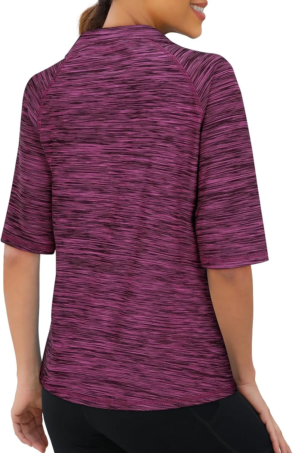 Viracy Half Sleeve Womens Golf Polo Shirts 1/4 Zip Up Moisture Wicking Running Workout Tops