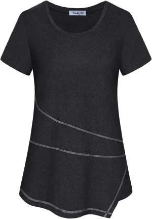 Vldnery Women's Running Workout Tops Moisture Wicking Athletic Quick Dry Loose Fit Yoga Top