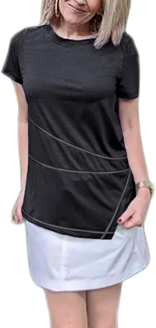 Vldnery Women's Running Workout Tops Moisture Wicking Athletic Quick Dry Loose Fit Yoga Top