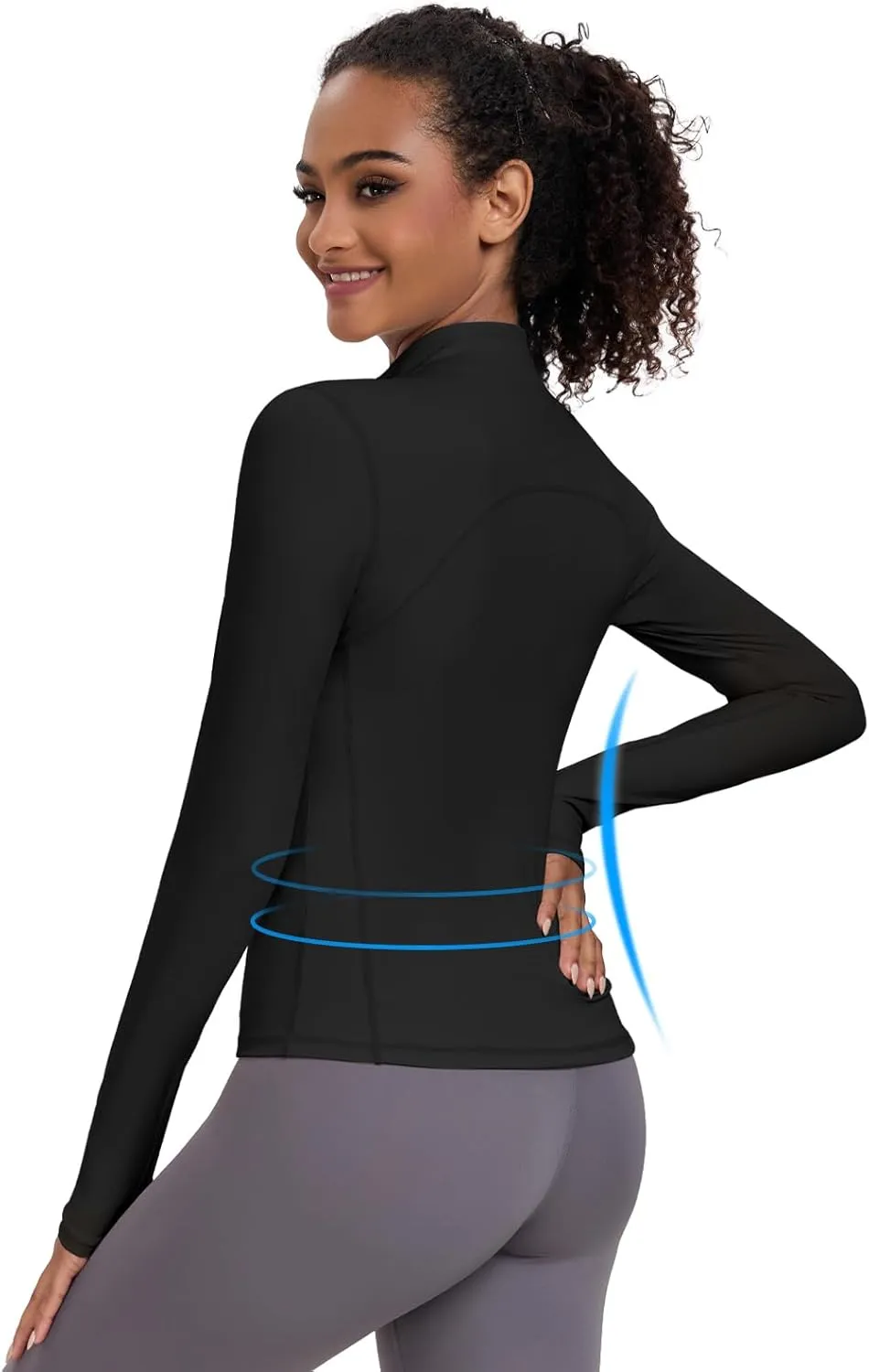 VUTRU Women's Workout Yoga Jacket Lightweight Slim Fit Athletic Full Zip Running Sport Track Shirts