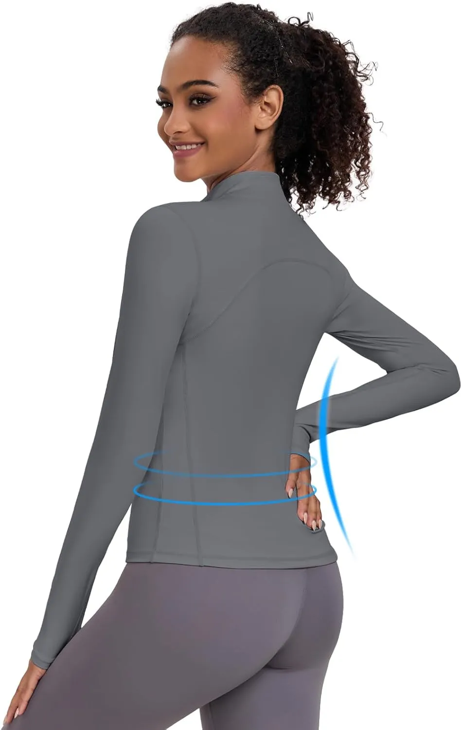 VUTRU Women's Workout Yoga Jacket Lightweight Slim Fit Athletic Full Zip Running Sport Track Shirts