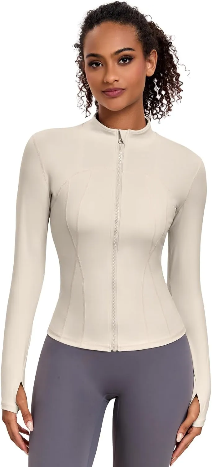 VUTRU Women's Workout Yoga Jacket Lightweight Slim Fit Athletic Full Zip Running Sport Track Shirts