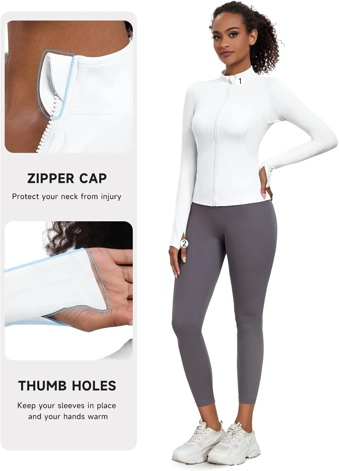 VUTRU Women's Workout Yoga Jacket Lightweight Slim Fit Athletic Full Zip Running Sport Track Shirts