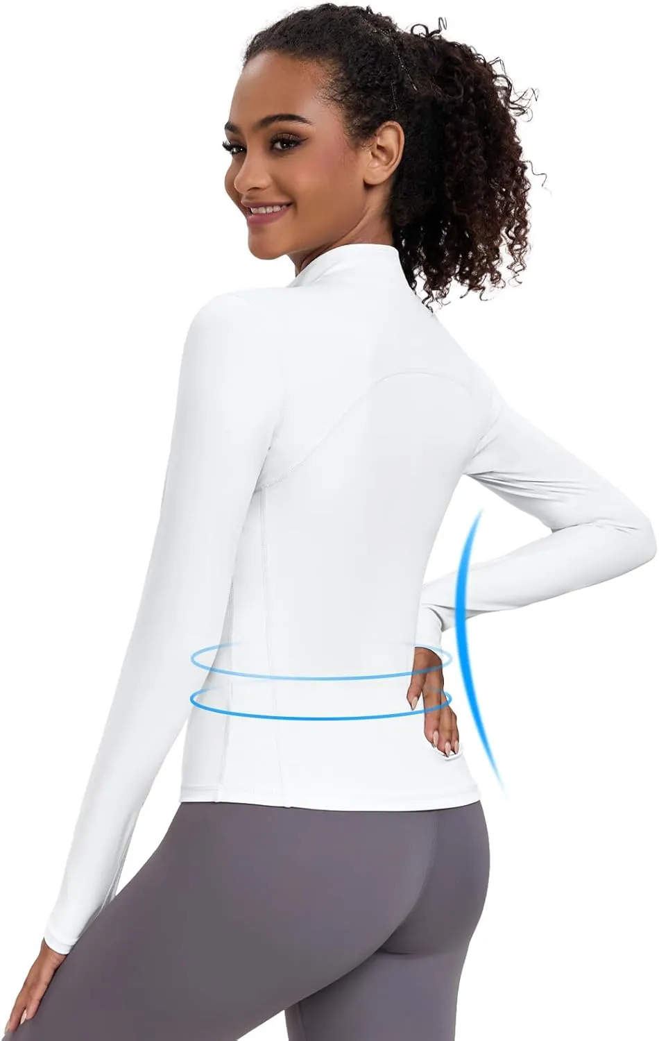 VUTRU Women's Workout Yoga Jacket Lightweight Slim Fit Athletic Full Zip Running Sport Track Shirts