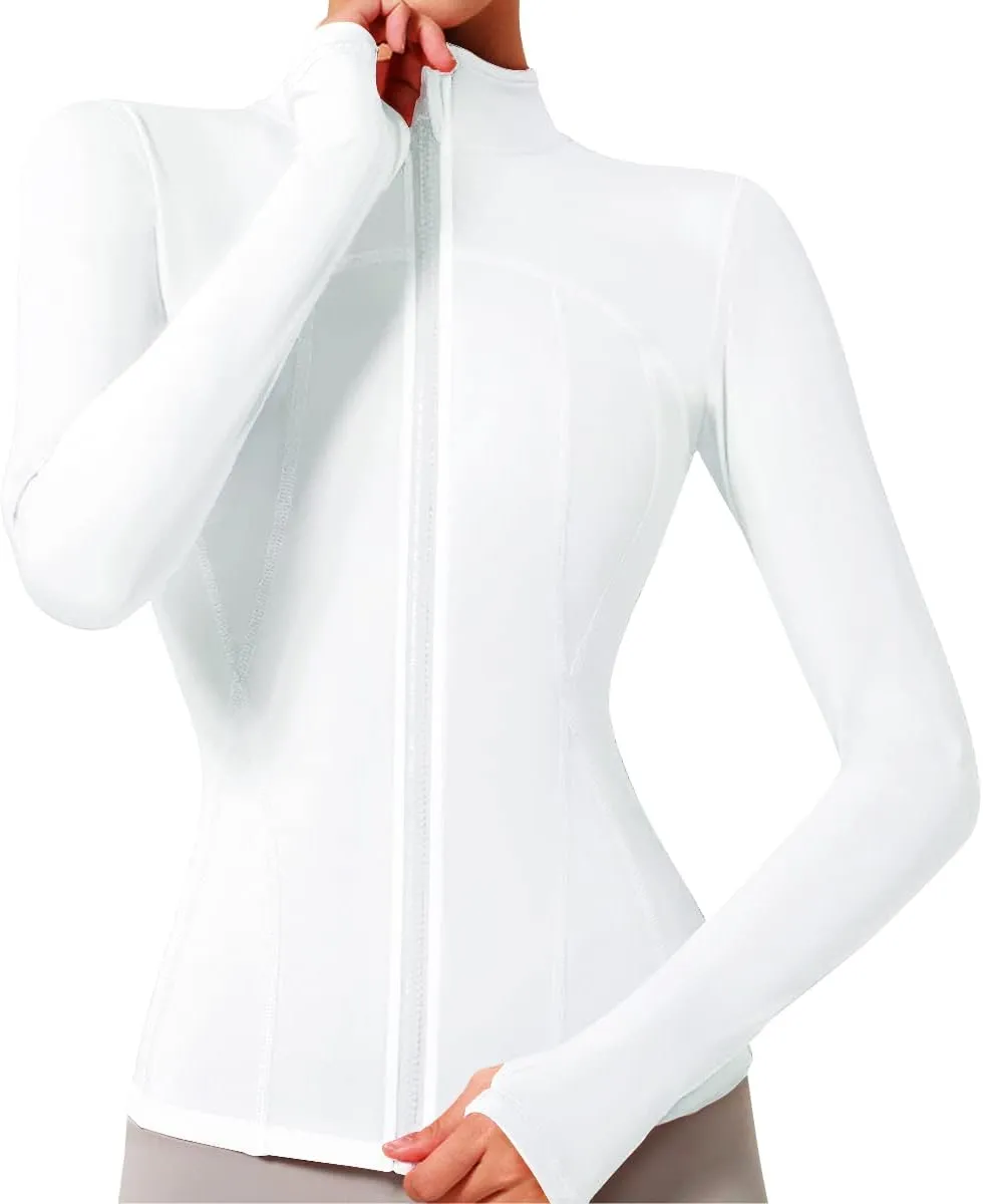 VUTRU Women's Workout Yoga Jacket Lightweight Slim Fit Athletic Full Zip Running Sport Track Shirts