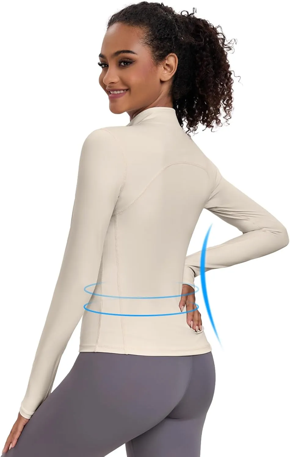 VUTRU Women's Workout Yoga Jacket Lightweight Slim Fit Athletic Full Zip Running Sport Track Shirts