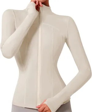 VUTRU Women's Workout Yoga Jacket Lightweight Slim Fit Athletic Full Zip Running Sport Track Shirts