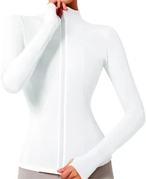 VUTRU Women's Workout Yoga Jacket Lightweight Slim Fit Athletic Full Zip Running Sport Track Shirts