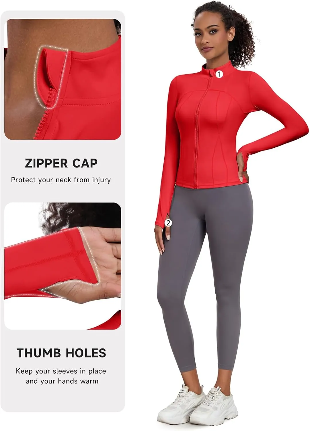 VUTRU Women's Workout Yoga Jacket Lightweight Slim Fit Athletic Full Zip Running Sport Track Shirts