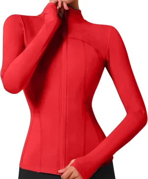 VUTRU Women's Workout Yoga Jacket Lightweight Slim Fit Athletic Full Zip Running Sport Track Shirts