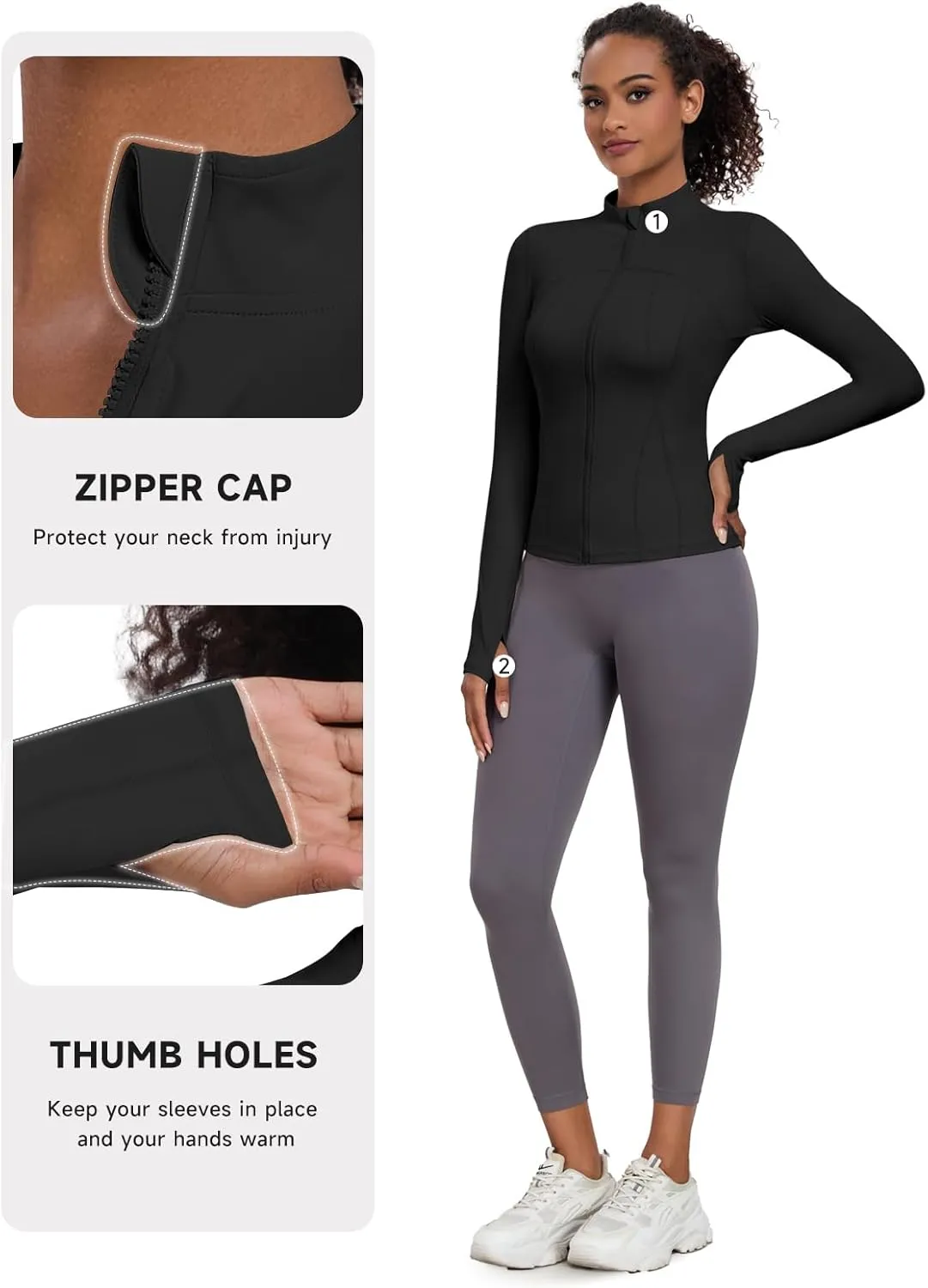 VUTRU Women's Workout Yoga Jacket Lightweight Slim Fit Athletic Full Zip Running Sport Track Shirts
