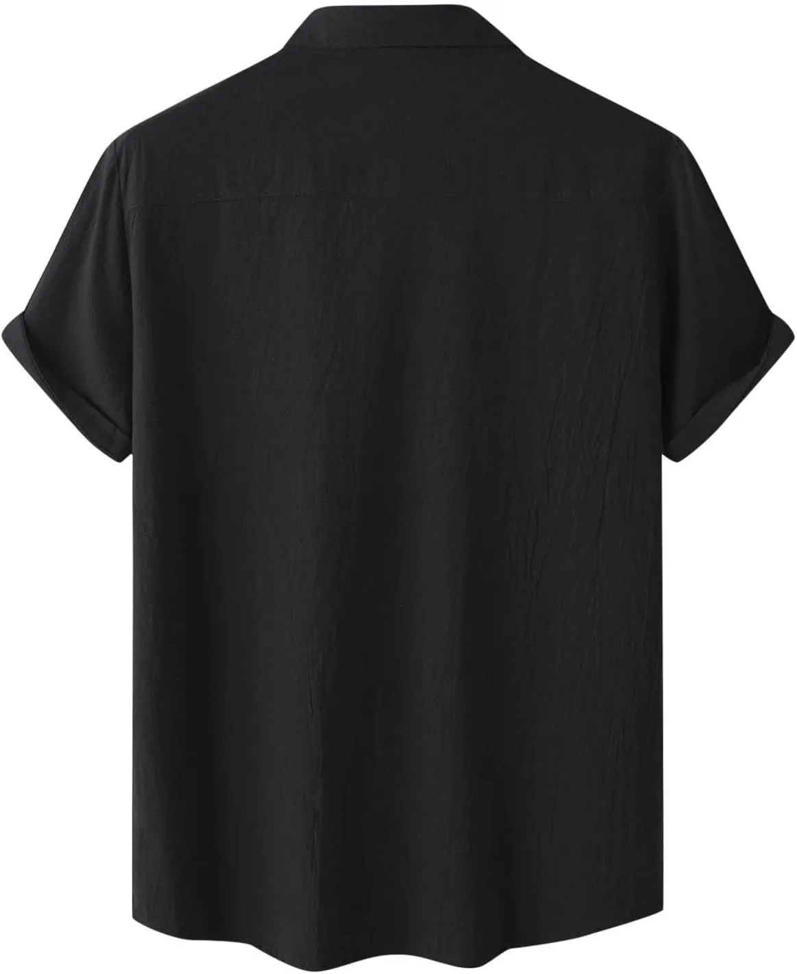 Wankang Mens Casual Button-Down Shirts Short Sleeve Linen Collared Pockets T-Shirts Summer Beach Hawaiian T Shirt for Men