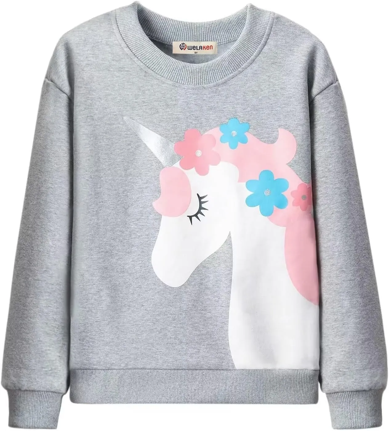 WELAKEN Girls Sweatshirts Long Sleeve Pullover Crewneck Tops Shirts