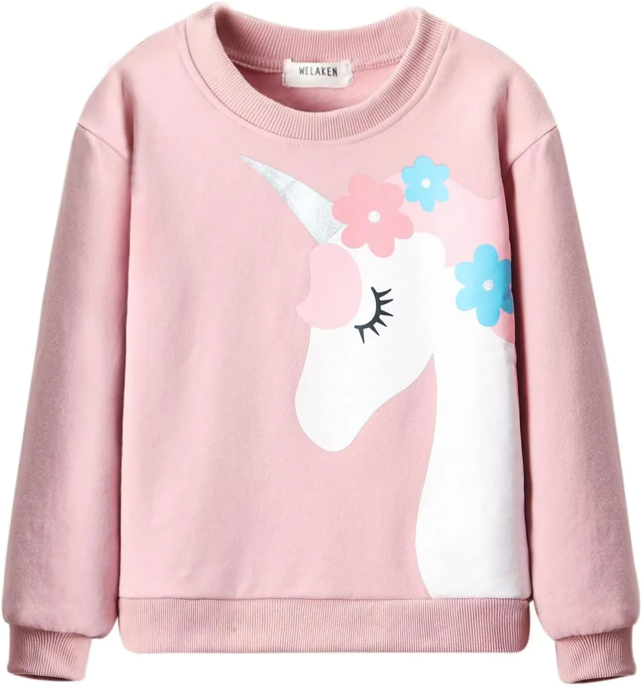 WELAKEN Girls Sweatshirts Long Sleeve Pullover Crewneck Tops Shirts