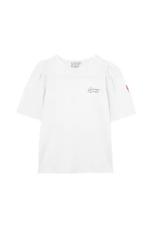 White with Rainbow Lurex Logo T-shirt