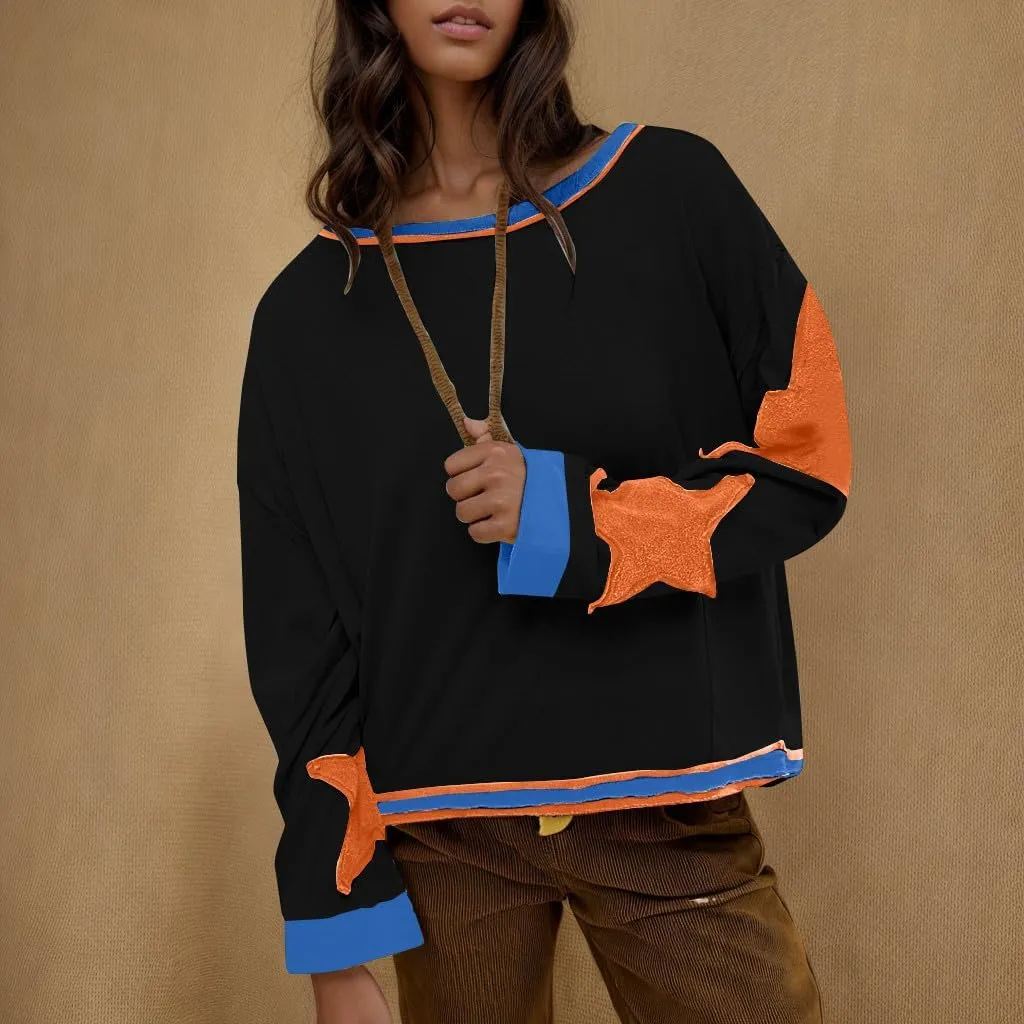 Women Crop Sweatshirts Long Sleeve Trendy Graphic Design Pullover Tops Casual Loose Crewneck Sweatshirt