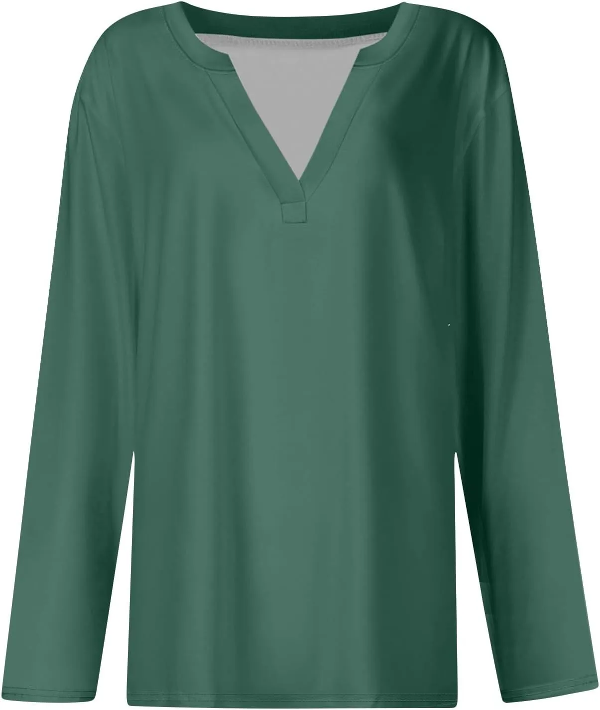 Women Pullover Tops Trendy Round-Neck Long Sleeve Tshirts Casual Loose Fit Basic Tee