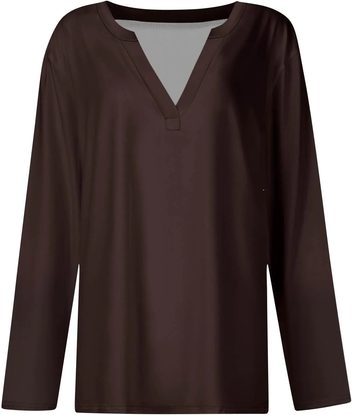 Women Pullover Tops Trendy Round-Neck Long Sleeve Tshirts Casual Loose Fit Basic Tee
