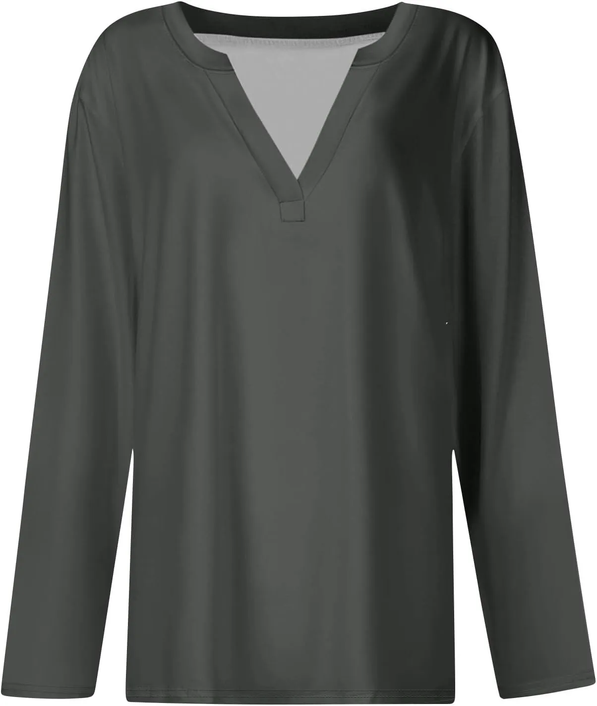 Women Pullover Tops Trendy Round-Neck Long Sleeve Tshirts Casual Loose Fit Basic Tee