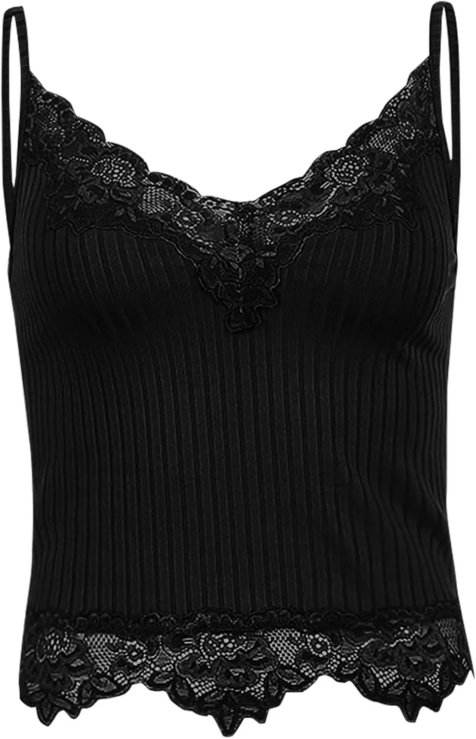 Women's Camisole Built in Bra Wireless Support Spaghetti Strap Cami Top Sexy Lace Slim Sleeveless Going Out Shirts
