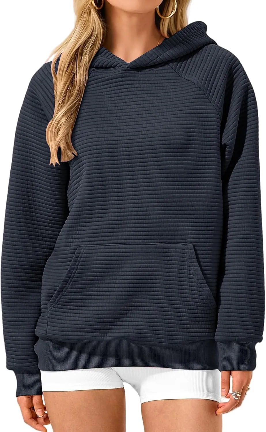 Womens Casual Hoodies 2024 Fashion Oversized Sweatshirts Long Sleeve Pullover Tops Trendy Fall Clothes with Pocket
