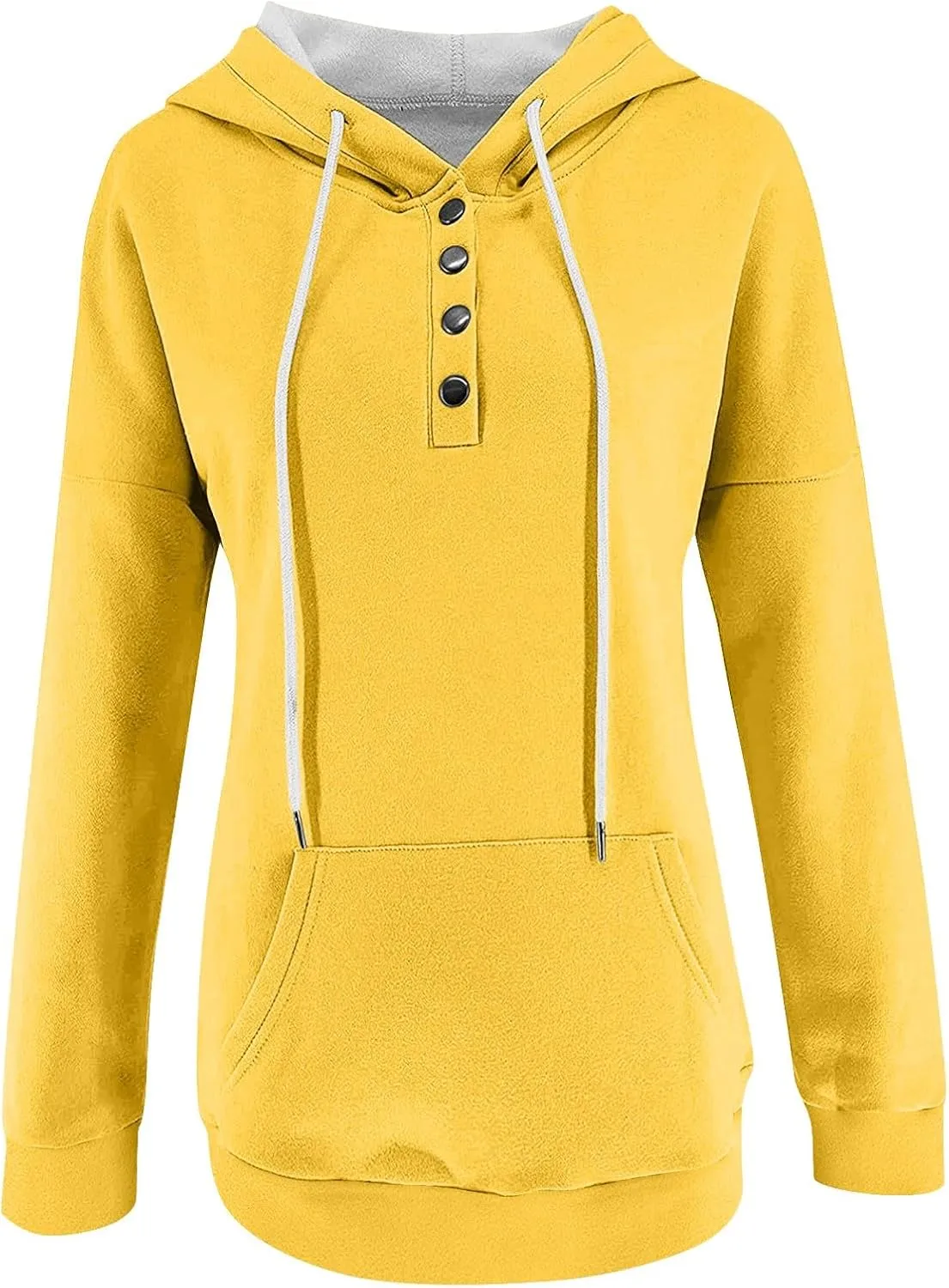 Women's Fashion Hoodies & Sweatshirts Trendy Casual Long Sleeve Hoodies Comfy Loose Solid Sweatshirt with Pockets