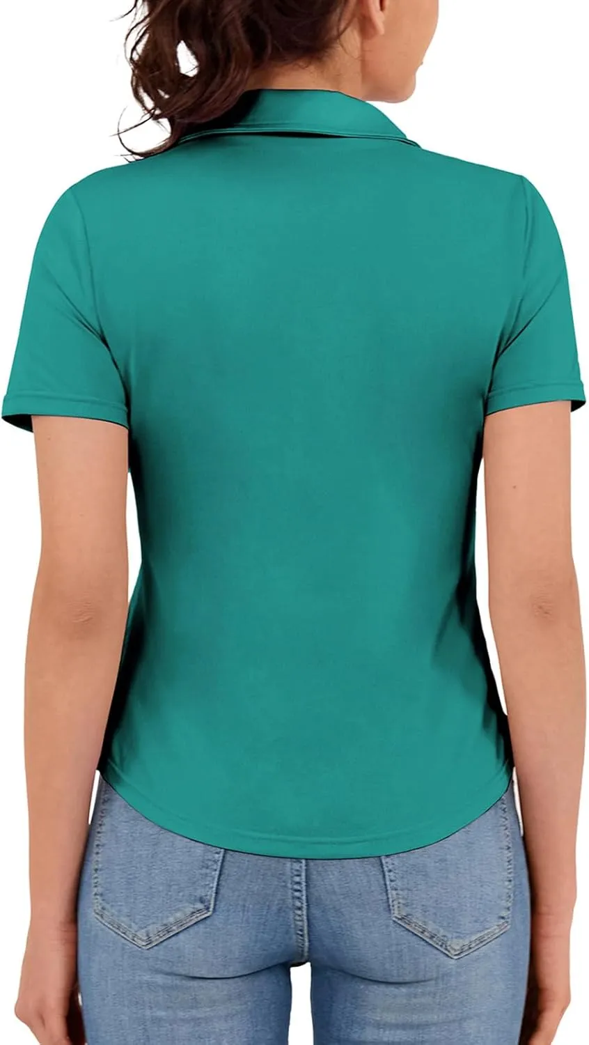 Women's Golf Polo Shirt V Neck Short Sleeve Tennis Shirt Sun Protection Moisture Wicking Athletic Tops