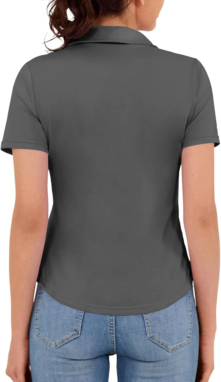 Women's Golf Polo Shirt V Neck Short Sleeve Tennis Shirt Sun Protection Moisture Wicking Athletic Tops