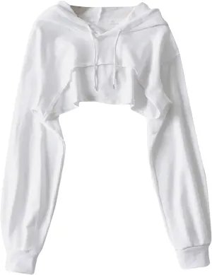 Womens Long Sleeve Crop Tops Hoodies Sweatshirt Cropped Workout Tops Athletic Shirts Fashion Teen Girls Y2k Clothes