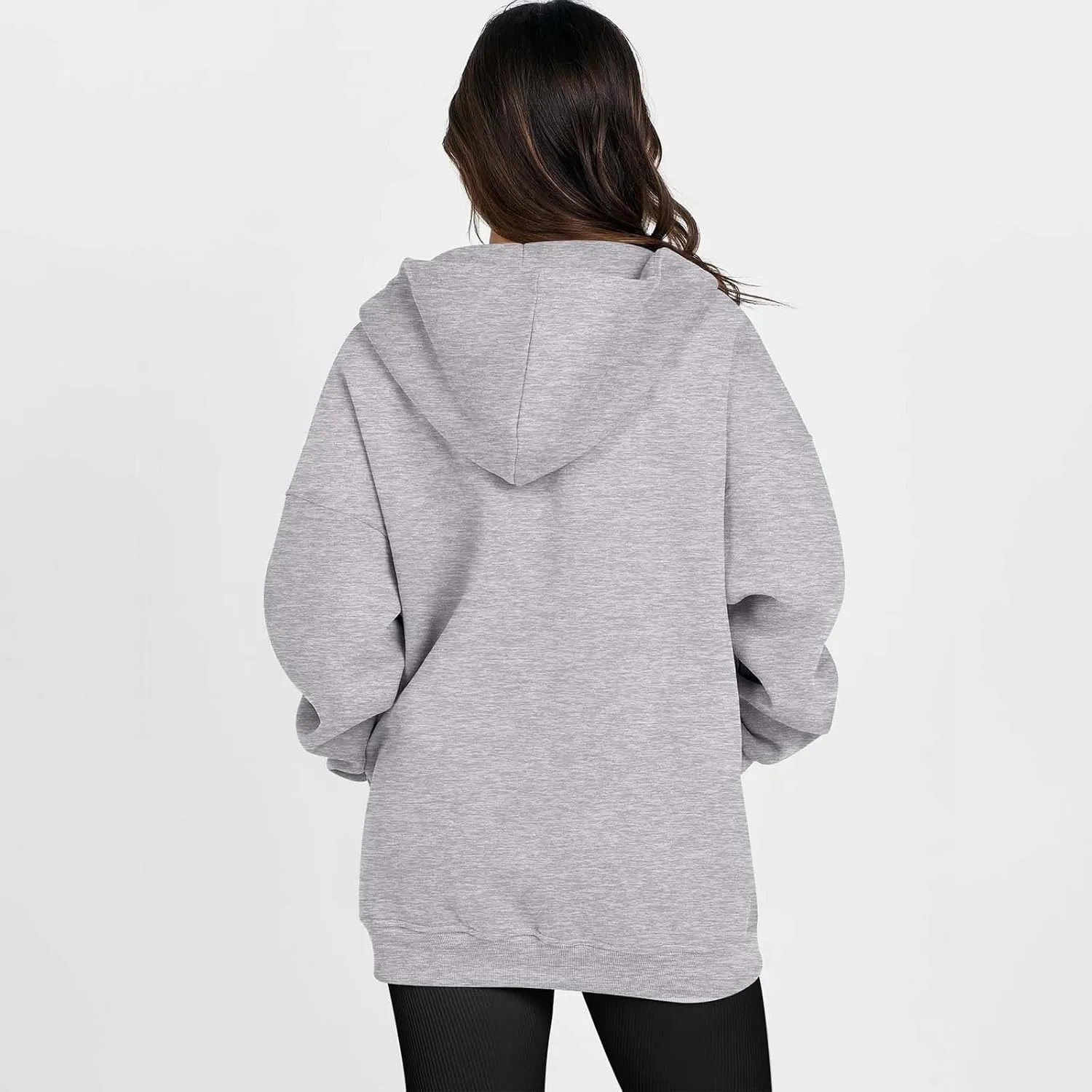 Women's Oversized Hooded Sweatshirt Full Zip Up Long Sleeve Jackets With Pockets Fall Outfits Y2K Teen Girls Clothes