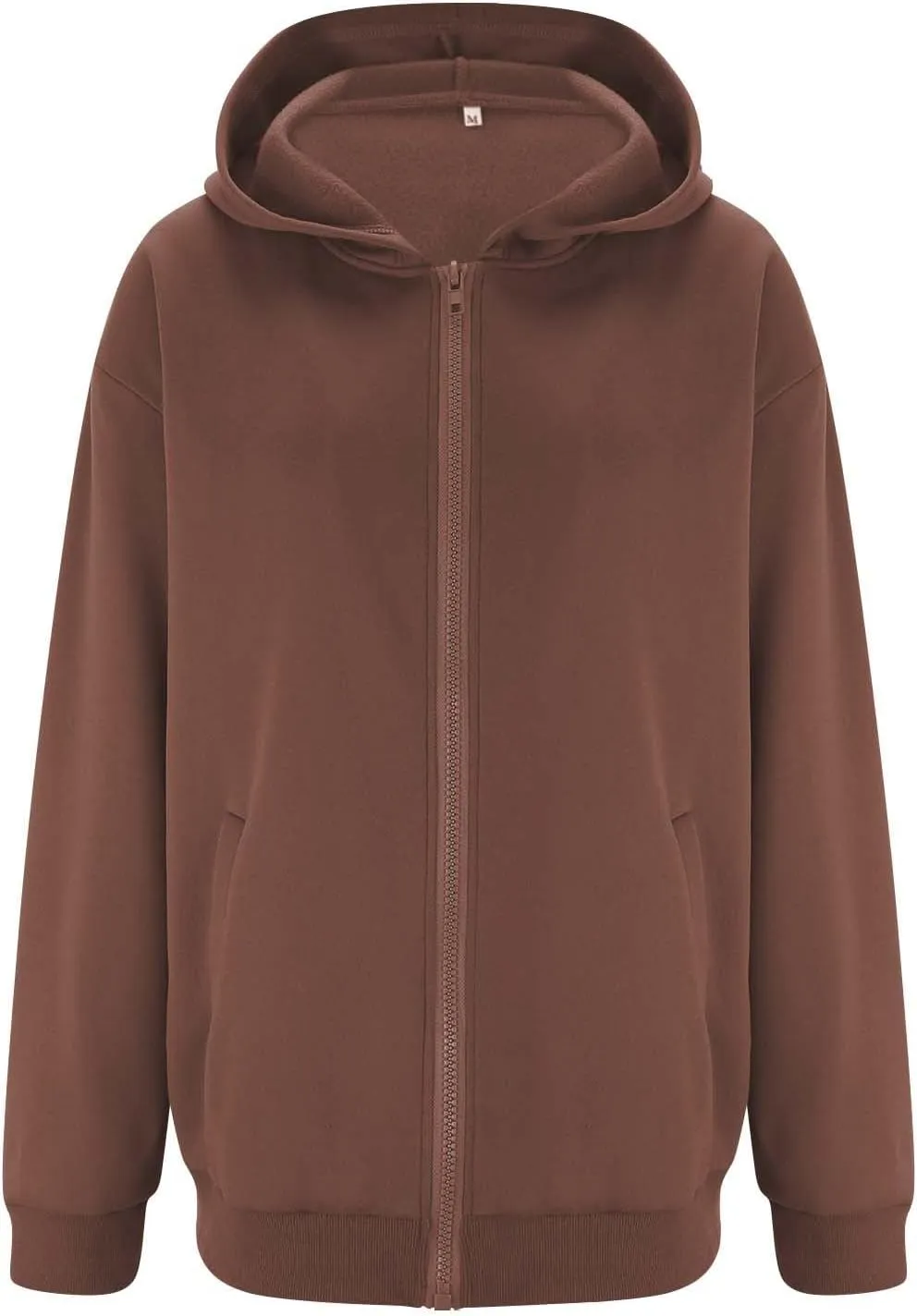 Women's Oversized Hooded Sweatshirt Full Zip Up Long Sleeve Jackets With Pockets Fall Outfits Y2K Teen Girls Clothes