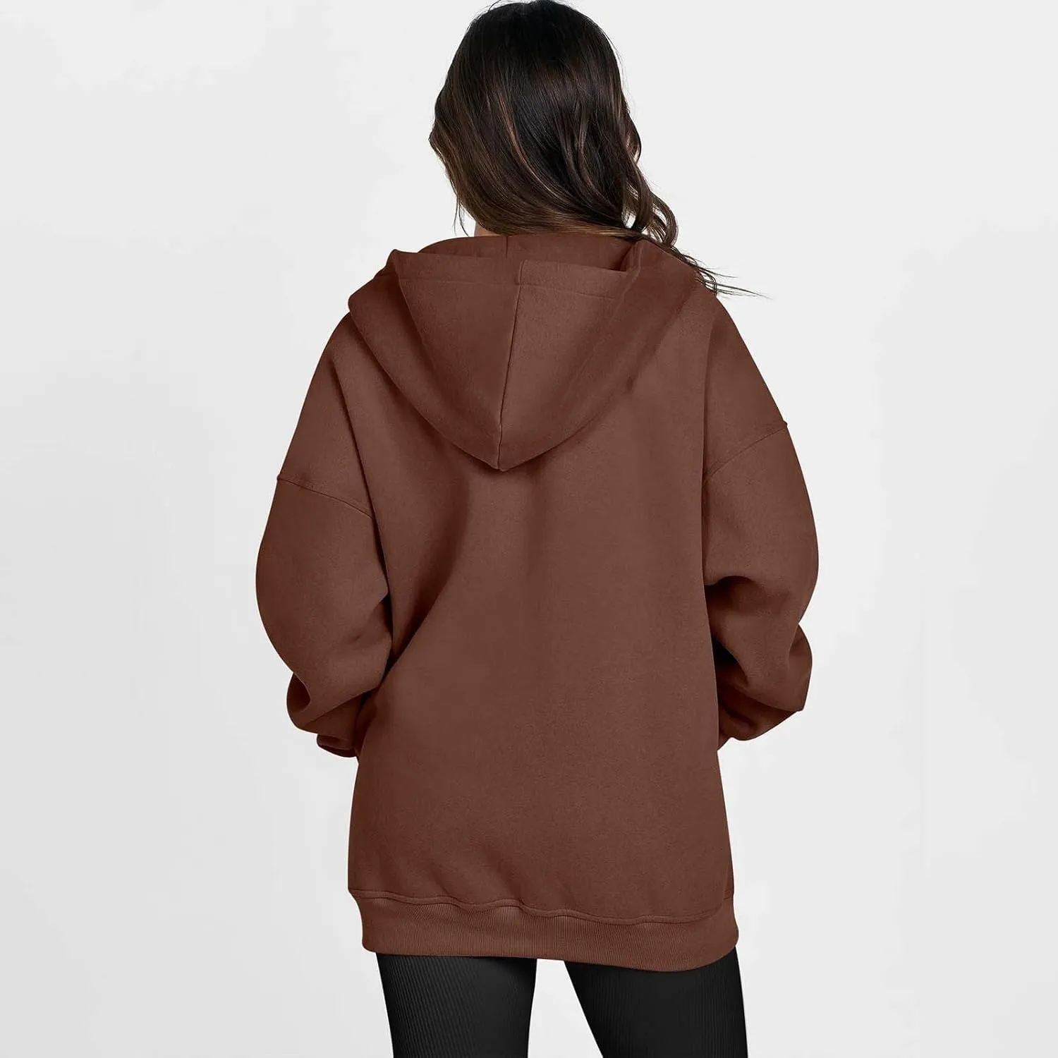 Women's Oversized Hooded Sweatshirt Full Zip Up Long Sleeve Jackets With Pockets Fall Outfits Y2K Teen Girls Clothes