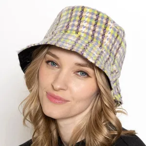 Women's Plaid Bucket Hat Lavender/Multi Fashionable and On-Trend