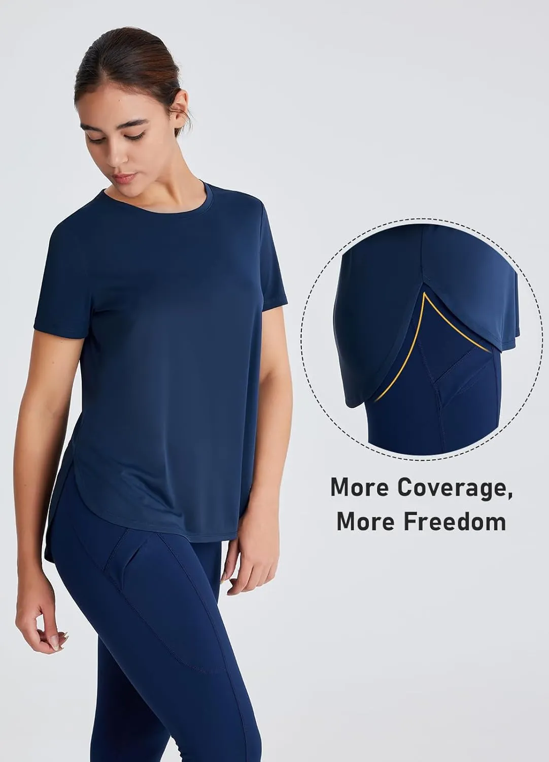 Women's Short Sleeve Workout Tops Moisture Wicking Cooling Shirts UV Protection Quick Dry Athletic Activewear